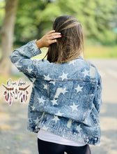 Load image into Gallery viewer, Distressed Star Denim Jacket
