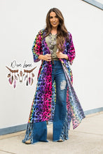 Load image into Gallery viewer, Rainbow Leopard Slitted Duster
