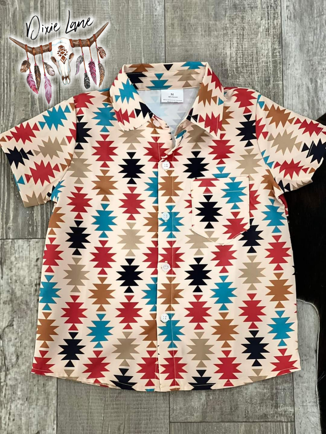 Aztec Vibez Boys Button-Up Shirt