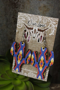 Wooden Cactus Earrings