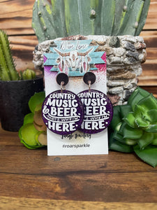 *Country Music & Beer Resin Dangles