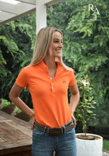 Load image into Gallery viewer, Black Colt Ruffle Polo - Orange
