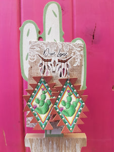 Cactus Aztec Earrings
